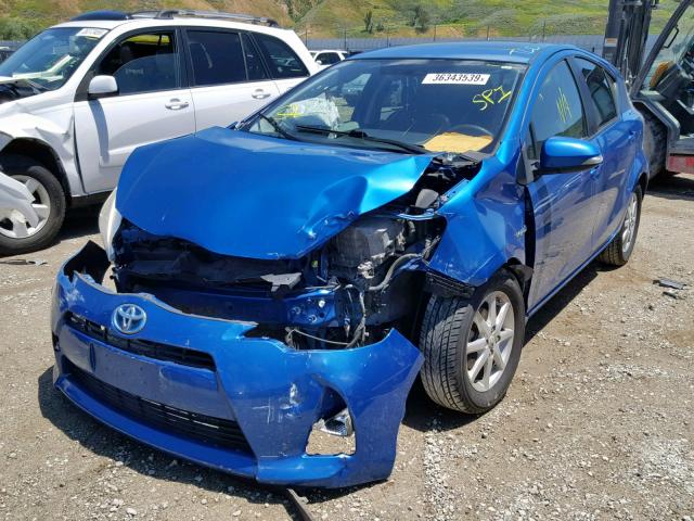 JTDKDTB3XC1025055 - 2012 TOYOTA PRIUS C BLUE photo 2