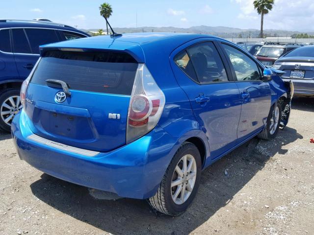 JTDKDTB3XC1025055 - 2012 TOYOTA PRIUS C BLUE photo 4