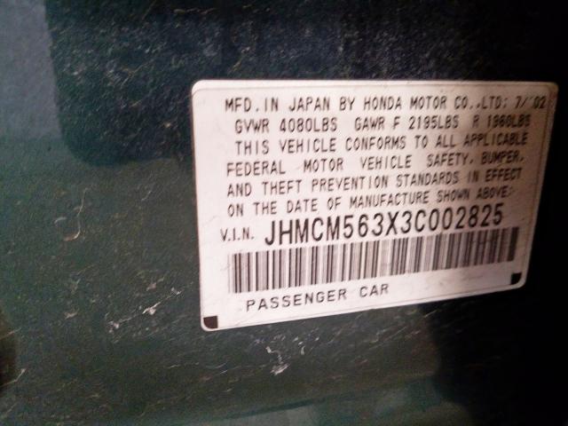 JHMCM563X3C002825 - 2003 HONDA ACCORD LX  photo 10