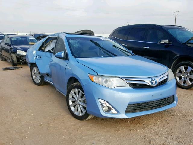 4T1BD1FK9CU057561 - 2012 TOYOTA CAMRY HYBR BLUE photo 1