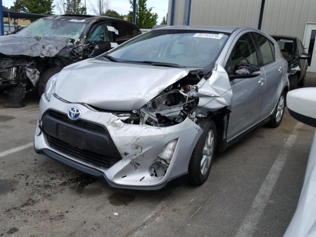 JTDKDTB32H1593596 - 2017 TOYOTA PRIUS C SILVER photo 2