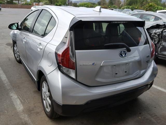 JTDKDTB32H1593596 - 2017 TOYOTA PRIUS C SILVER photo 3