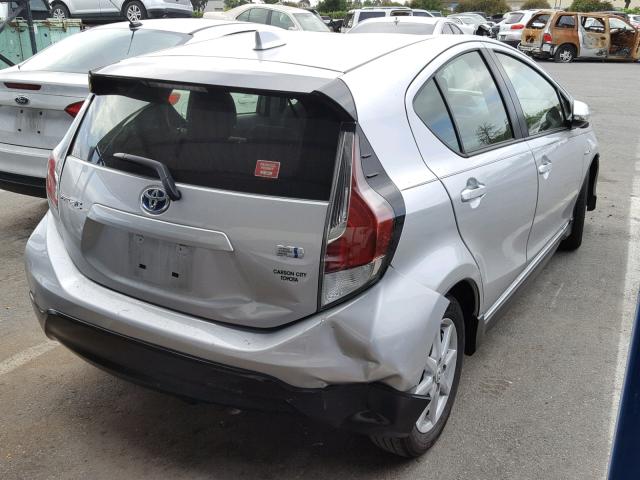 JTDKDTB32H1593596 - 2017 TOYOTA PRIUS C SILVER photo 4