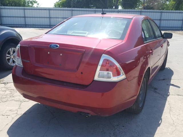 3FAHP06Z68R220930 - 2008 FORD FUSION S RED photo 4
