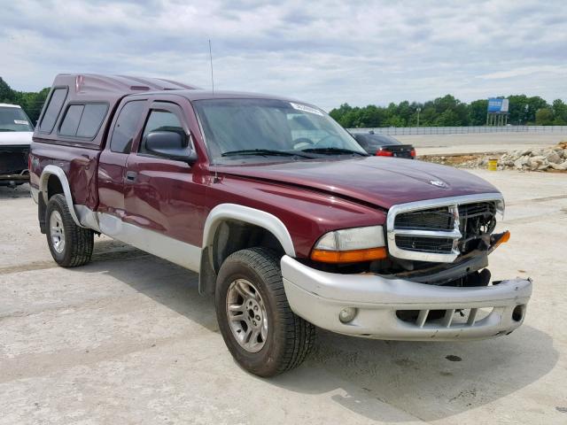 1D7HG42N93S273189 - 2003 DODGE DAKOTA SLT BURGUNDY photo 1