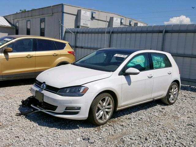 3VW2A7AU7FM097135 - 2015 VOLKSWAGEN GOLF TDI WHITE photo 2