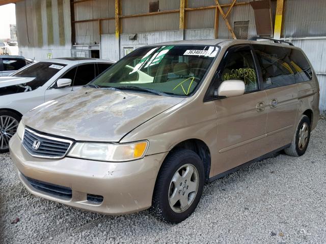 2HKRL18641H509607 - 2001 HONDA ODYSSEY EX BEIGE photo 2