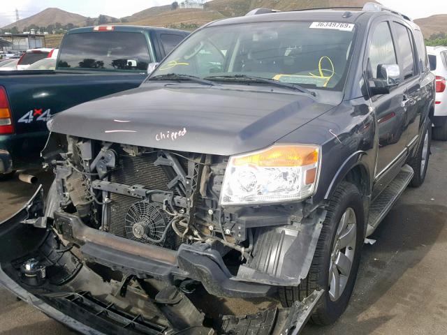 5N1AA0ND3AN609242 - 2010 NISSAN ARMADA SE GRAY photo 2