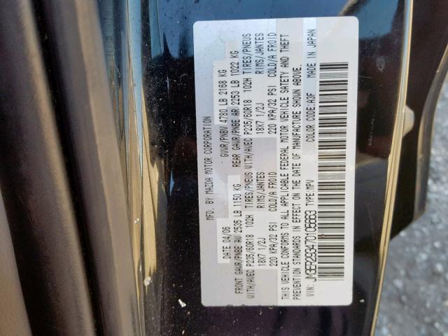 JM3ER293470105663 - 2007 MAZDA CX-7 BLACK photo 10