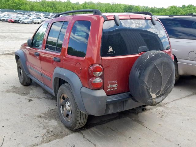 1J4GL48K27W671416 - 2007 JEEP LIBERTY SP RED photo 3