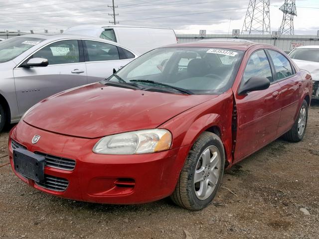 1B3EL46X22N344848 - 2002 DODGE STRATUS SE RED photo 2