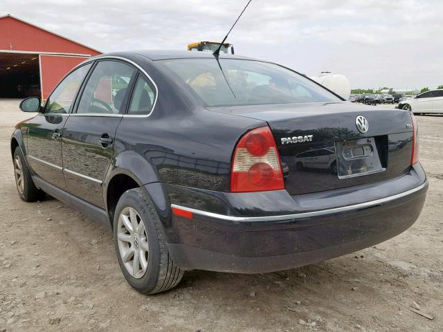 WVWPE23B04E294386 - 2004 VOLKSWAGEN PASSAT GLS BLACK photo 3