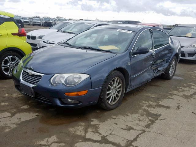 2C3AE66G12H165653 - 2002 CHRYSLER 300M BLUE photo 2