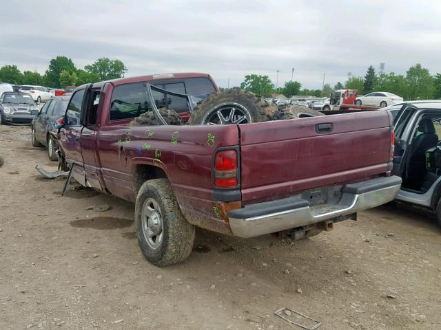 1B7KF237X1J595740 - 2001 DODGE RAM 2500 MAROON photo 3