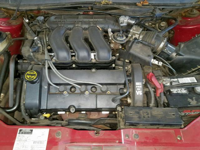 1FAHP55S22G237420 - 2002 FORD TAURUS SES RED photo 7