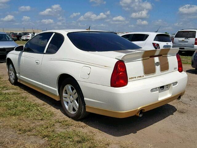 2G1WL16C379220234 - 2007 CHEVROLET MONTE CARL WHITE photo 3