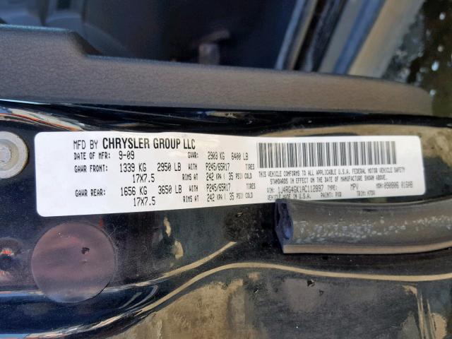 1J4RG4GK1AC112897 - 2010 JEEP COMMANDER BLACK photo 10