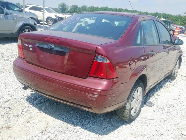 1FAFP34N07W328061 - 2007 FORD FOCUS ZX4 RED photo 4