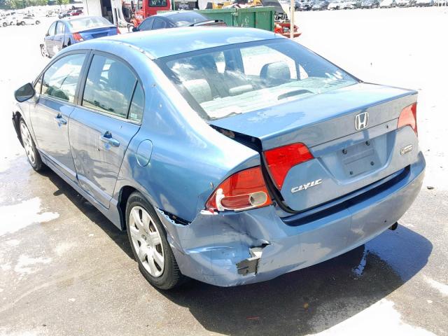 2HGFA16578H528241 - 2008 HONDA CIVIC LX BLUE photo 3