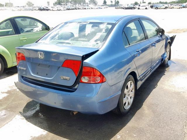 2HGFA16578H528241 - 2008 HONDA CIVIC LX BLUE photo 4