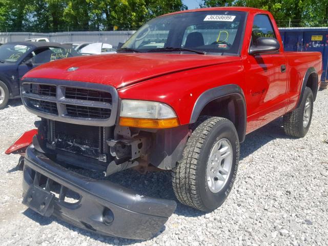 1B7GG16X32S717164 - 2002 DODGE DAKOTA BAS RED photo 2