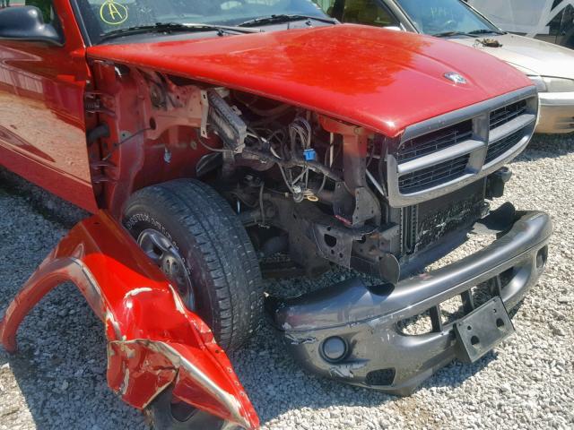 1B7GG16X32S717164 - 2002 DODGE DAKOTA BAS RED photo 9