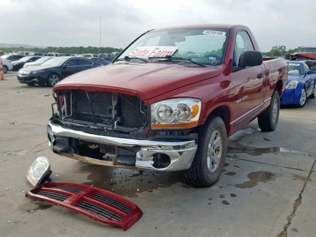 1D7HA16K96J133542 - 2006 DODGE RAM 1500 S BURGUNDY photo 2