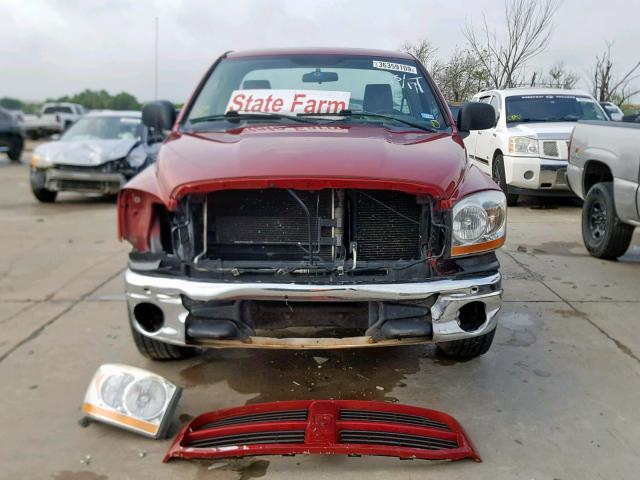 1D7HA16K96J133542 - 2006 DODGE RAM 1500 S BURGUNDY photo 9