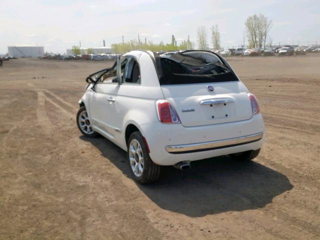 3C3CFFER6GT218144 - 2016 FIAT 500 LOUNGE WHITE photo 3