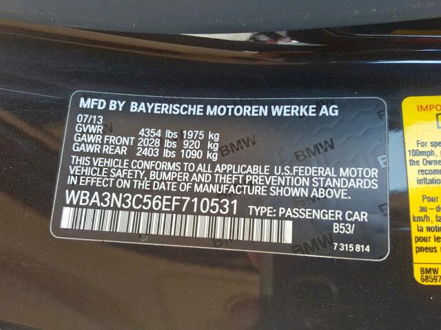 WBA3N3C56EF710531 - 2014 BMW 428 I BROWN photo 10