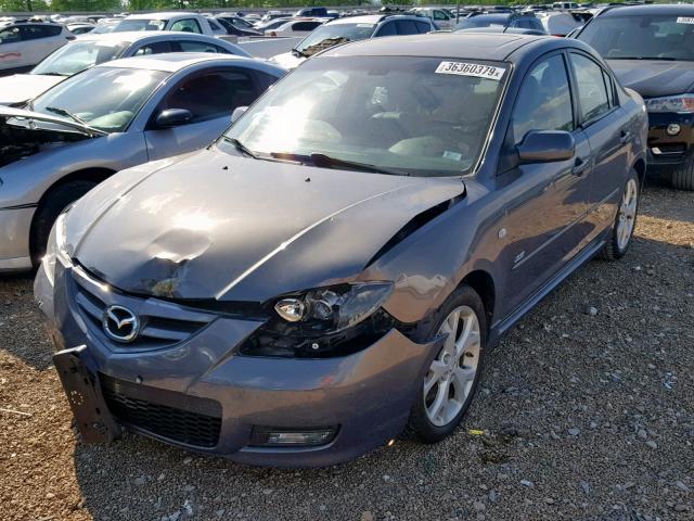 JM1BK323481871842 - 2008 MAZDA 3 S GRAY photo 2