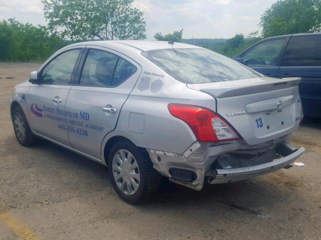 3N1CN7AP9EL805088 - 2014 NISSAN VERSA S SILVER photo 3