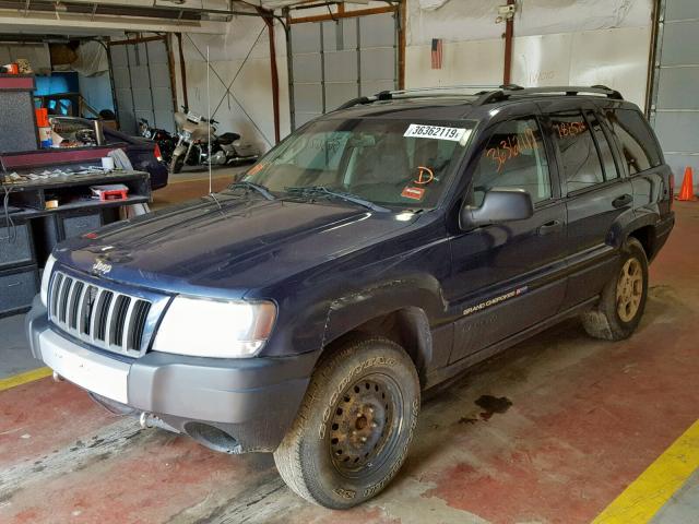 1J4GW48S44C158639 - 2004 JEEP GRAND CHER BLUE photo 2