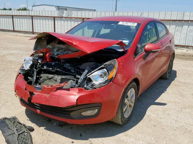 KNADN4A3XD6156517 - 2013 KIA RIO EX RED photo 2