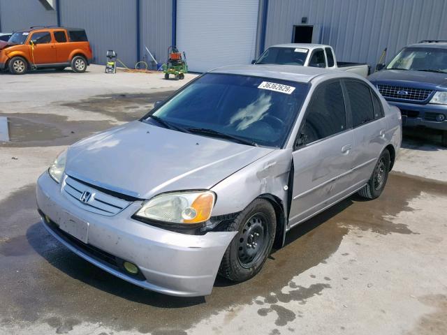 2HGES16542H504432 - 2002 HONDA CIVIC LX SILVER photo 2