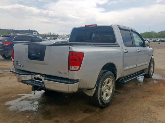 1N6AA07B64N566839 - 2004 NISSAN TITAN XE GRAY photo 4