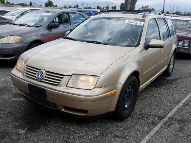 WVWSK61J91W606943 - 2001 VOLKSWAGEN JETTA GLS TAN photo 2