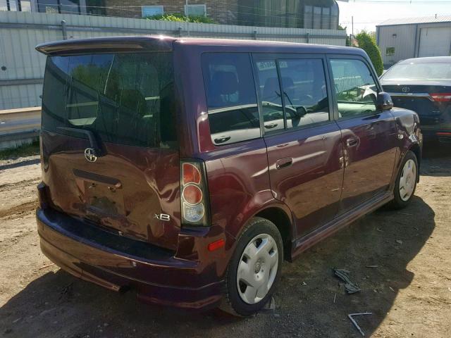 JTLKT334040168179 - 2004 TOYOTA SCION XB 勃艮第红 照片 4