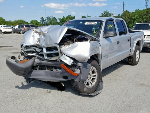 1D7HL38K74S664068 - 2004 DODGE DAKOTA QUA SILVER photo 2