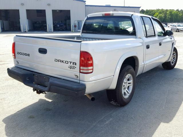 1D7HL38K74S664068 - 2004 DODGE DAKOTA QUA SILVER photo 4