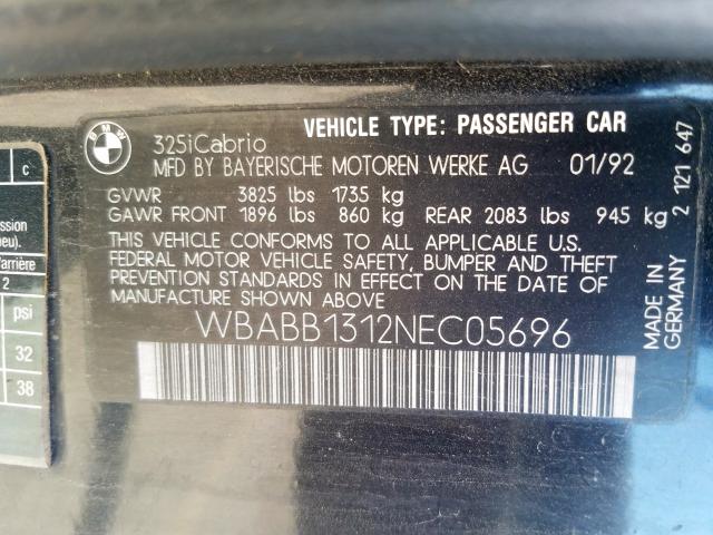 WBABB1312NEC05696 - 1992 BMW 325 IC  photo 10