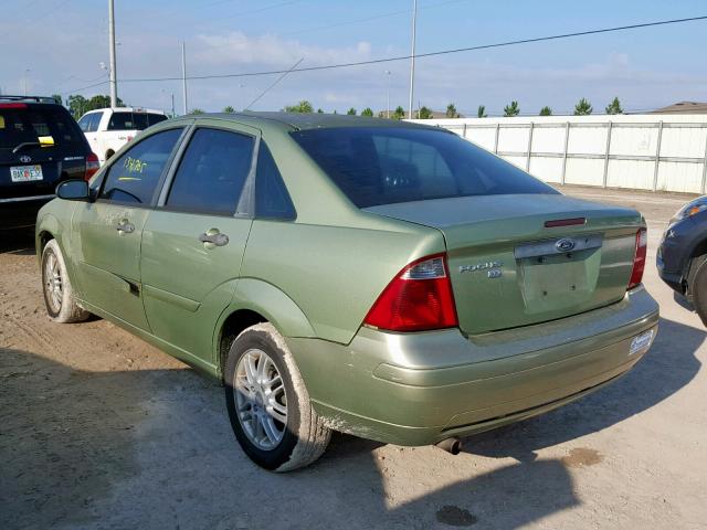 1FAFP34N27W131490 - 2007 FORD FOCUS ZX4 GREEN photo 3