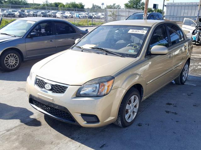 KNADH4A34A6613213 - 2010 KIA RIO LX GOLD photo 2