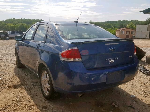 1FAHP36N19W153313 - 2009 FORD FOCUS SES BLUE photo 3