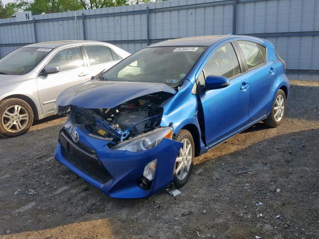 JTDKDTB37F1088358 - 2015 TOYOTA PRIUS C BLUE photo 2