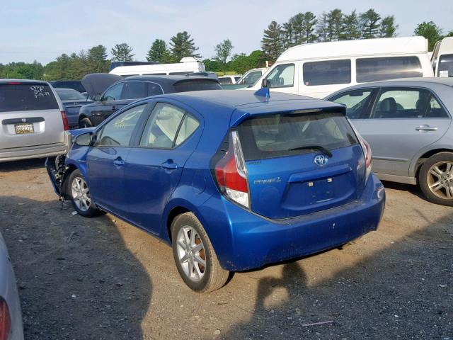 JTDKDTB37F1088358 - 2015 TOYOTA PRIUS C BLUE photo 3