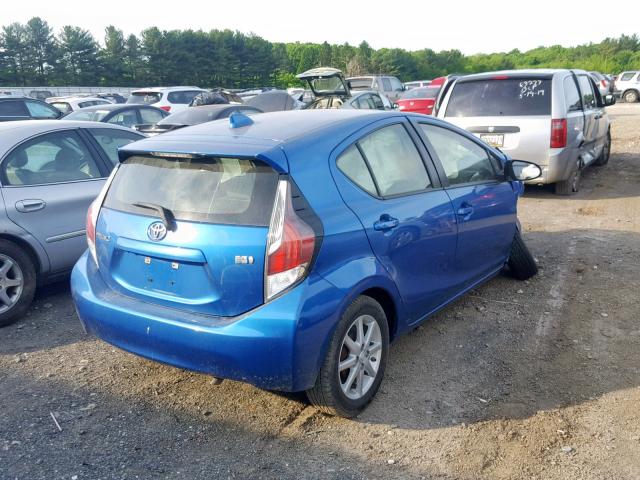 JTDKDTB37F1088358 - 2015 TOYOTA PRIUS C BLUE photo 4