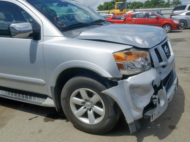 5N1AA0ND9AN622271 - 2010 NISSAN ARMADA SE SILVER photo 9