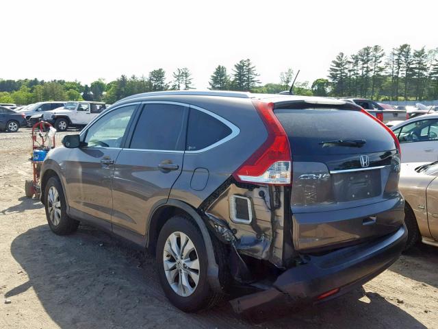 5J6RM4H74CL042382 - 2012 HONDA CR-V EXL BROWN photo 3