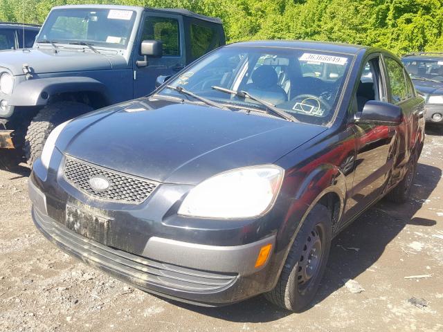 KNADE123066178851 - 2006 KIA RIO BLACK photo 2